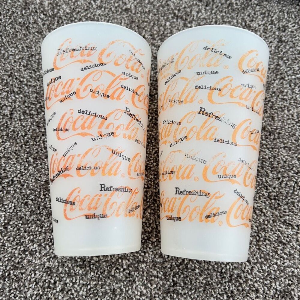 Set of two 1988 Coca-Cola Plastic Tumblers by Thermo-serv